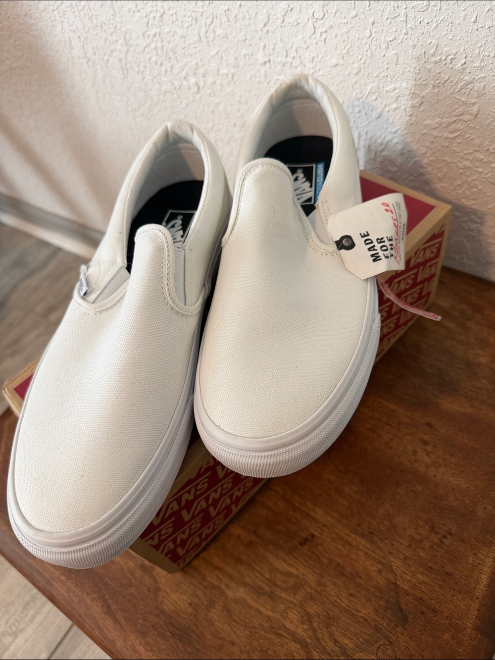 Vans White Canvas Slip-On Loafers for Men For the makers